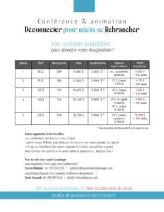 Programme Conférence Déconnecter pour mieux se Rebrancher